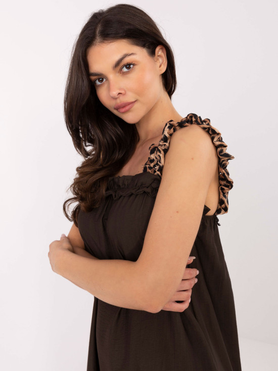 Maxikleid in Dunkelbraun