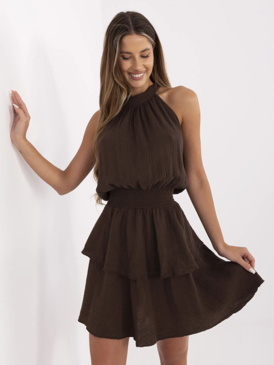 Ausgestellte Kleid in Dunkelbraun