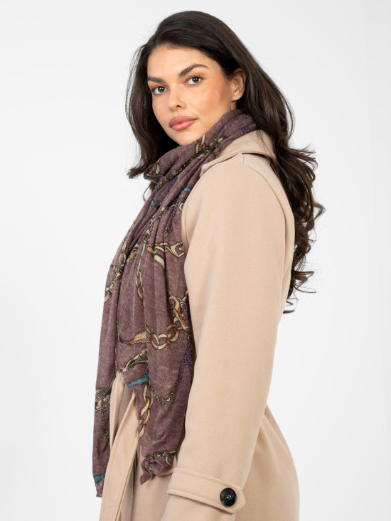 Lila Schal mit Print