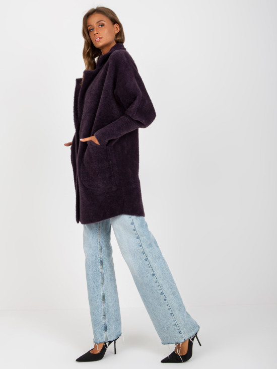 Übergangsmantel aus Alpaka und Wolle Violet