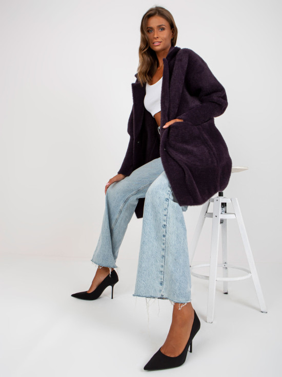 Übergangsmantel aus Alpaka und Wolle Violet