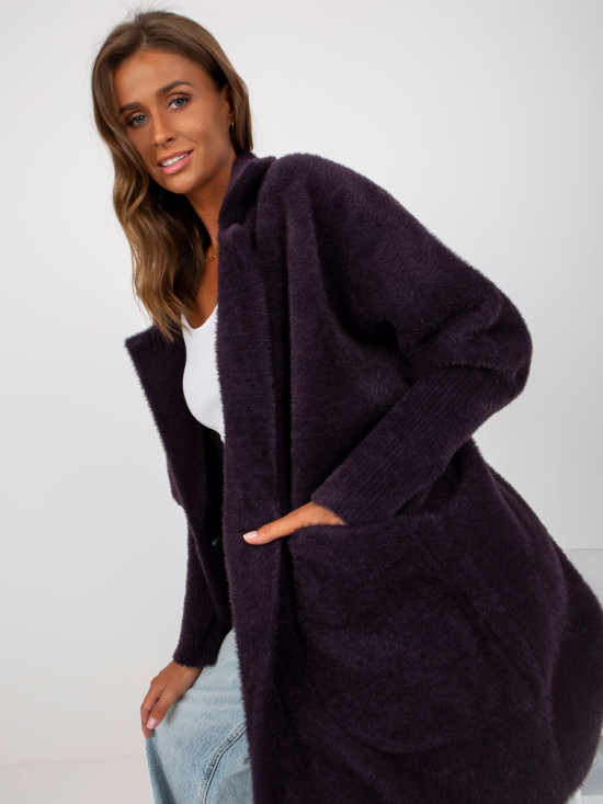 Übergangsmantel aus Alpaka und Wolle Violet