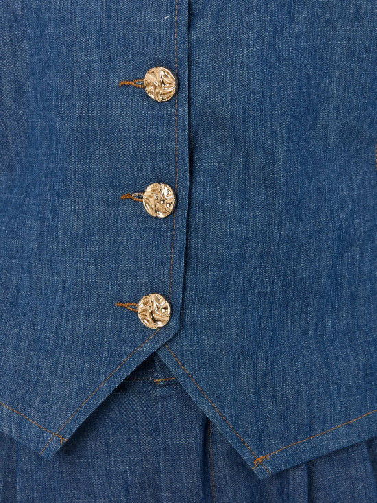 Blaues Set mit Weste und Hose