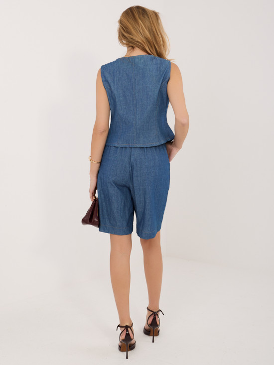 Blaues Set mit Weste und Hose