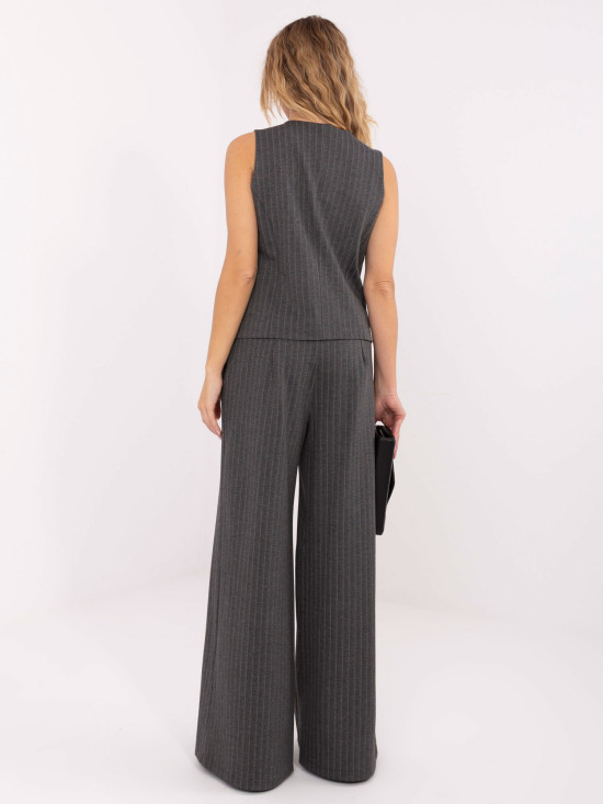 Elegante weite Hose mit Streifen, grau