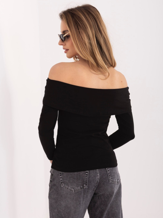 Schwarze Off-Shoulder-Bluse