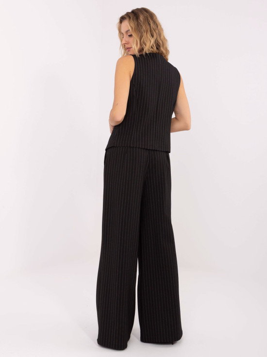 Elegante schwarze Palazzo-Hose mit Streifen
