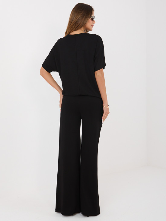 Schwarzes Set Bluse und Hose