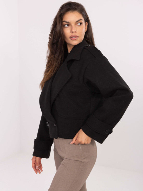 Eleganter schwarzer Übergangsmantel