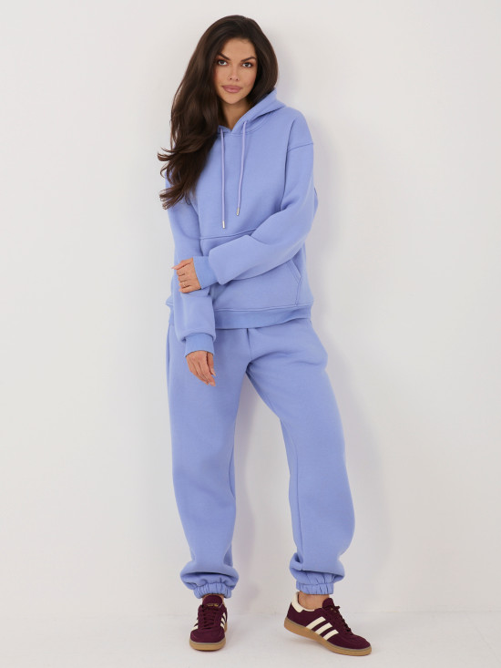 Lila Damen-Set mit Kapuze und langen Ärmeln