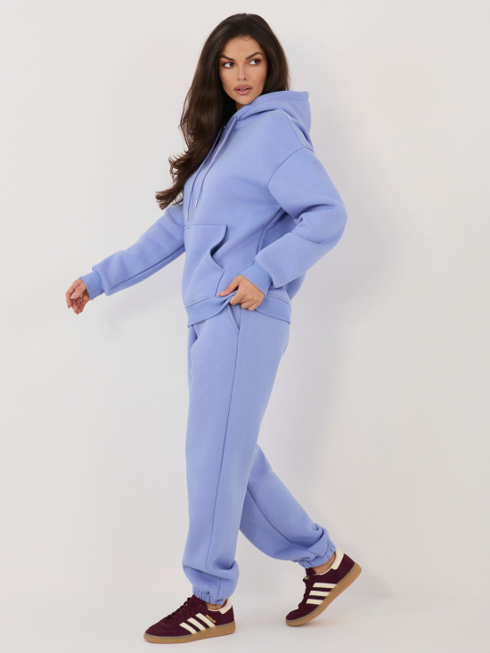 Lila Damen-Set mit Kapuze und langen Ärmeln