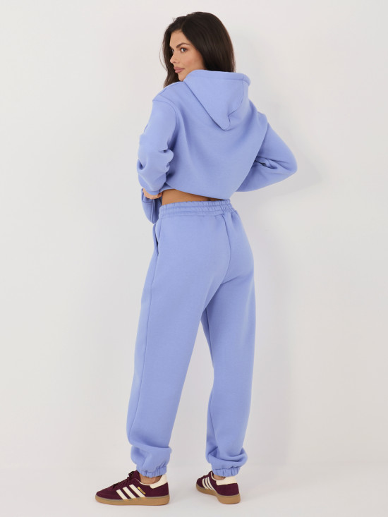 Lila Damen-Set mit Kapuze und langen Ärmeln