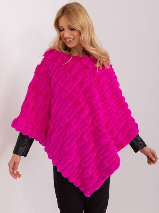 Fuchsiafarbenes Poncho mit Futter