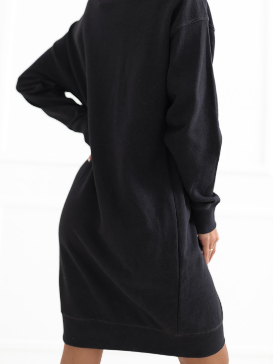 Grafitfarbenes Oversize-Kleid mit langen Ärmeln