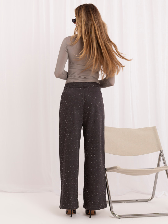 Grafitfarbene weite Sweatpants mit Applikation