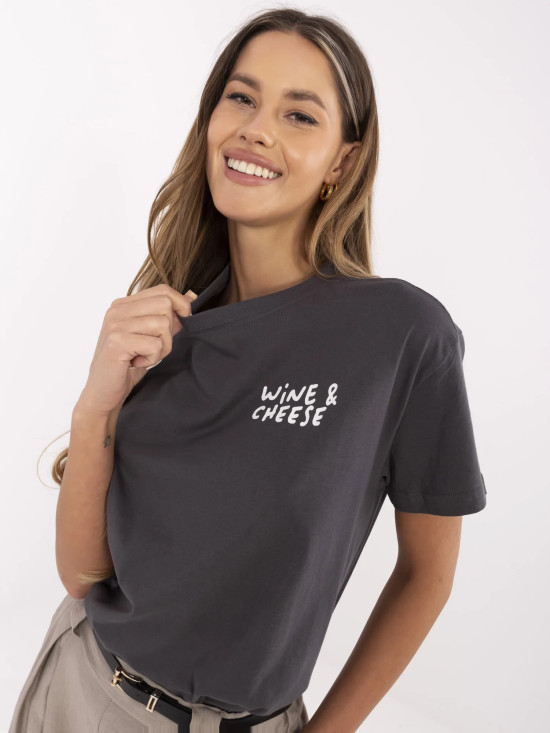 Stylisches graues T-Shirt mit kurzen Ärmeln