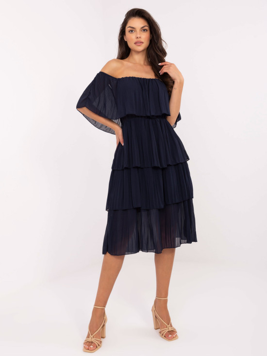 Elegantes ausgestelltes Kleid in Blau