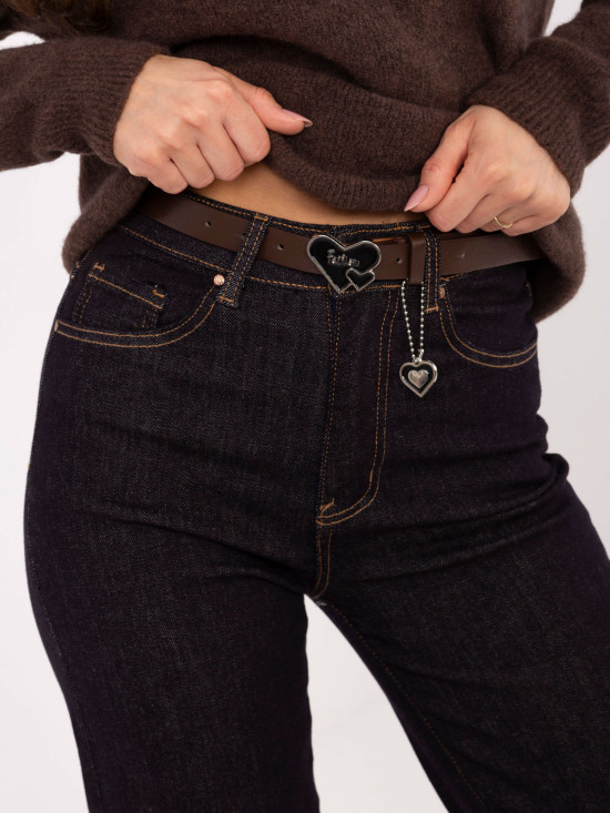 Damen-Jeans in Dunkelblau mit geradem Bein und hohem Bund