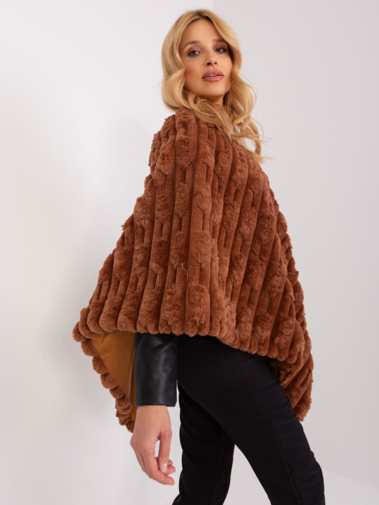Stilvolles beiges Poncho mit Futter