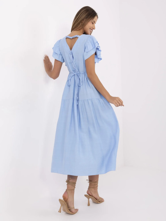 Ausgestellte Sommerkleid in hellblau