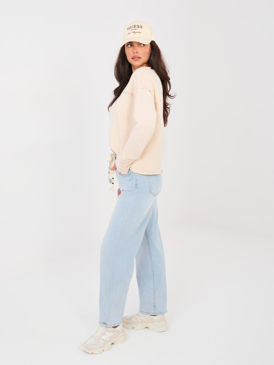 Damen-Balloon-Fit-Jeans mit hohem Bund, hellblau