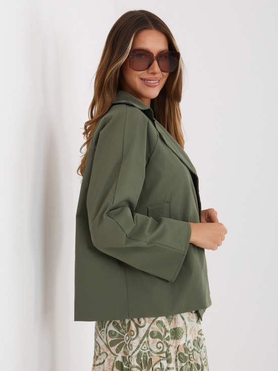 Kurzer Übergangsmantel in Khaki