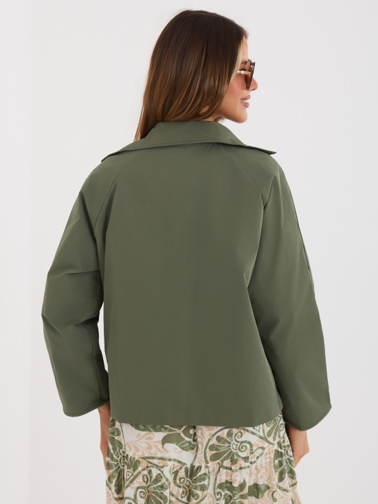 Kurzer Übergangsmantel in Khaki