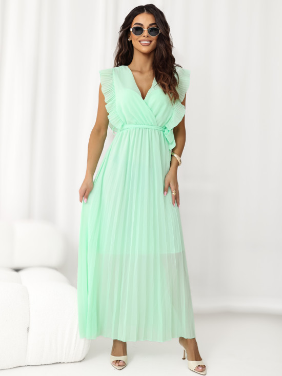 Ausgestelltes Midi-Kleid in Mintgrün