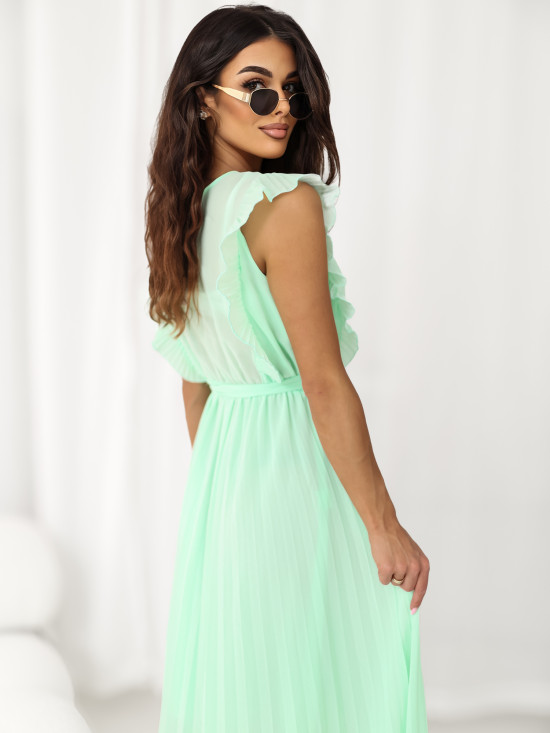 Ausgestelltes Midi-Kleid in Mintgrün