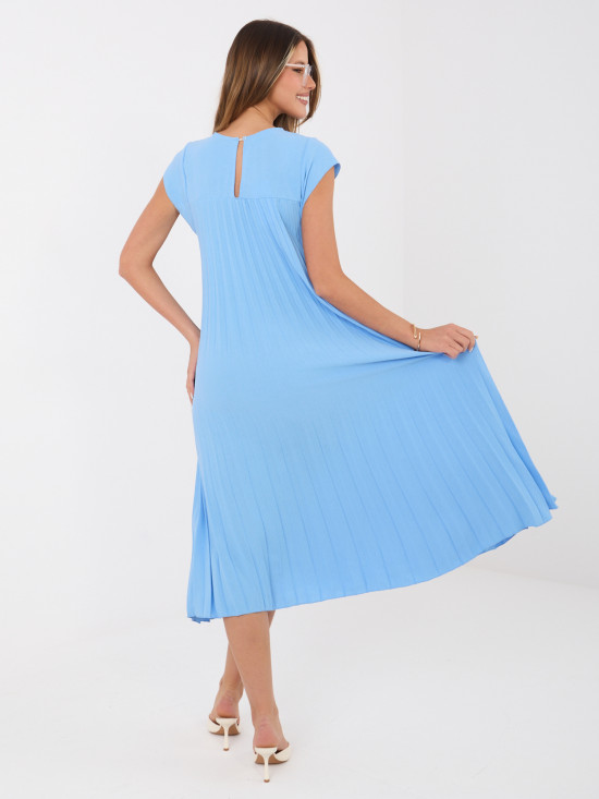 Blaues ärmelloses Cocktail-Midikleid