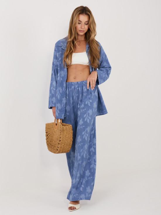 Damen-Komplettset in Blau mit Hemd und Hose