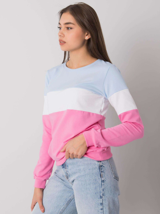 Rosa-blaues Sweatshirt ohne Kapuze