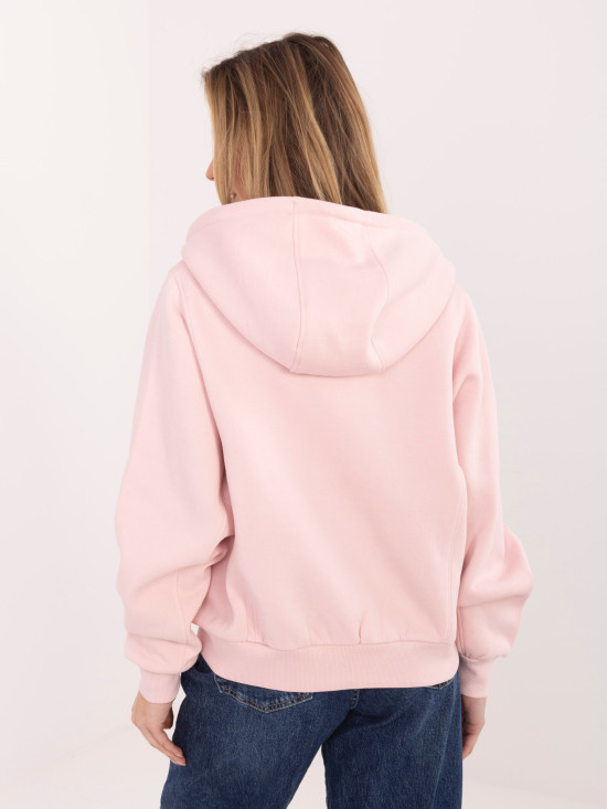 Kurzes rosa Kapuzen-Sweatshirt mit Reißverschluss