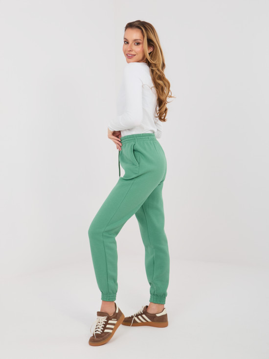 Pistaziengrüne Jogginghose mit hohem Bund