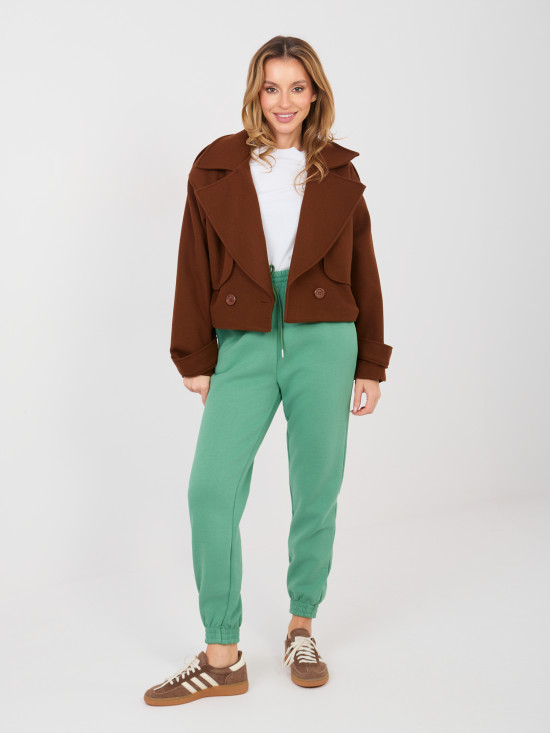 Pistaziengrüne Jogginghose mit hohem Bund