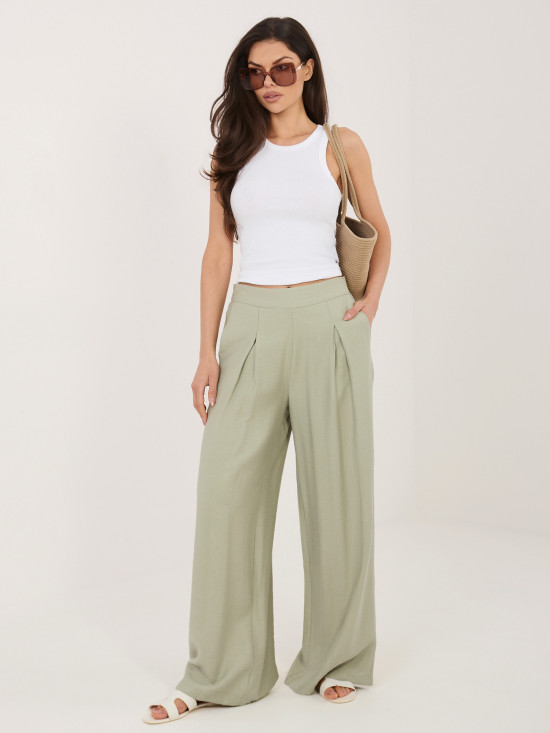 Palazzo-Hose aus Viskose in Pistaziengrün