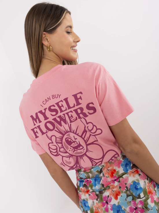 Rosa T-Shirt mit Druck