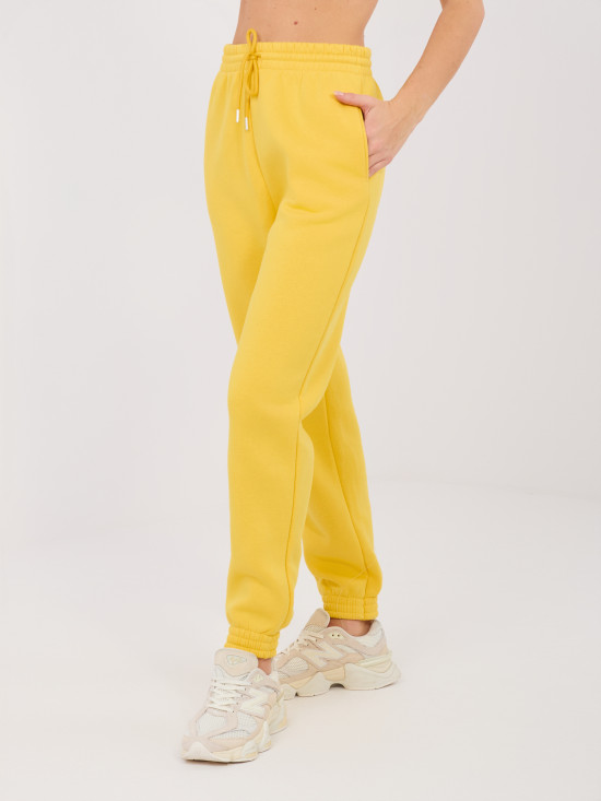 Gelbe Jogginghose mit hohem Bund und Seitentaschen