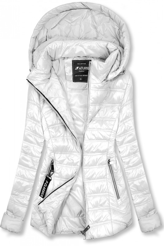 Leichte Übergangsjacke mit Kapuze weiß