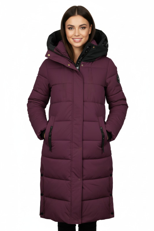 Pflaumenlila Damen-Winterjacke mit Kapuze STORM