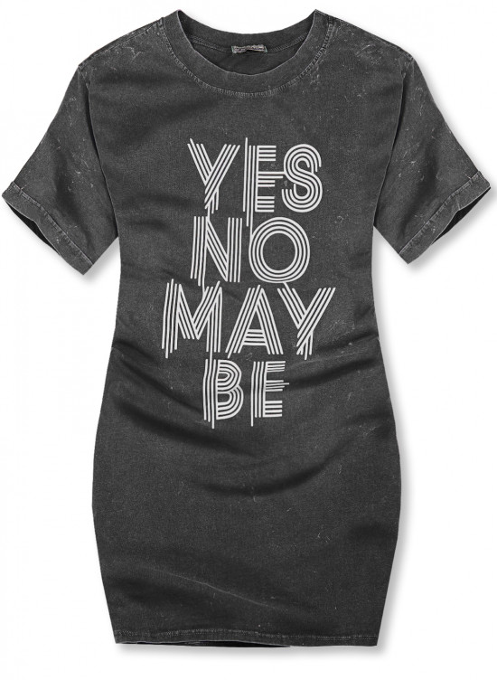 Tunikashirt mit Print YES NO pink