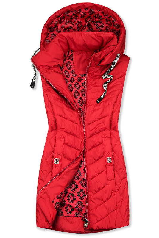 Weste mit Kapuze Rot