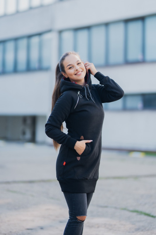 Sweatshirt/Sweatkleid mit Karomuster Dunkelgrün