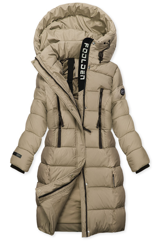 Damen Winterjacke mit Kapuze, Beige