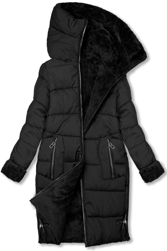 Damen Winterjacke zum Wenden Schwarz