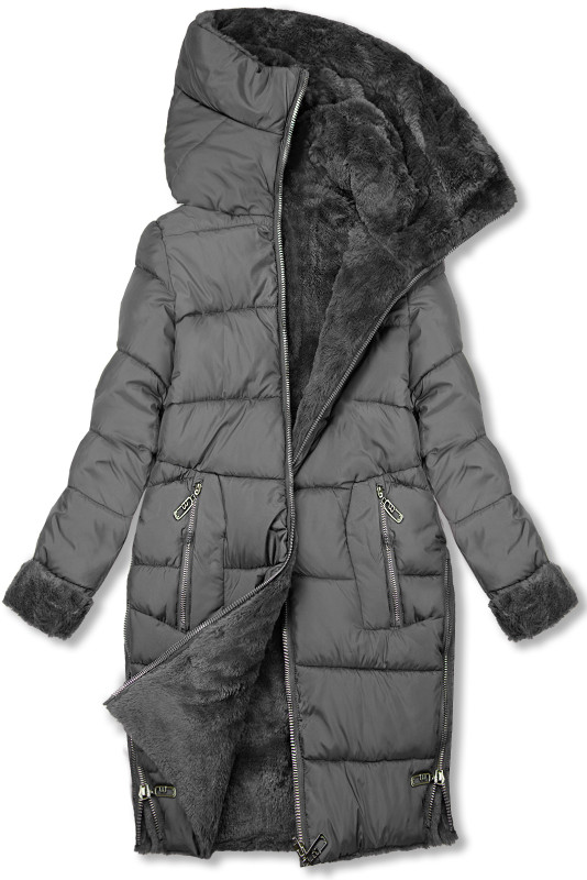 Damen Winterjacke zum Wenden Grau