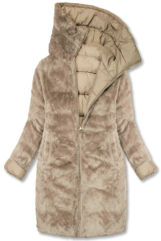 Damen Winterjacke zum Wenden Beige