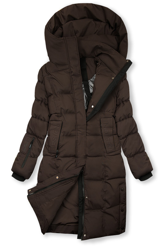 Damen-Winterjacke mit Kapuze DESIGN Braun