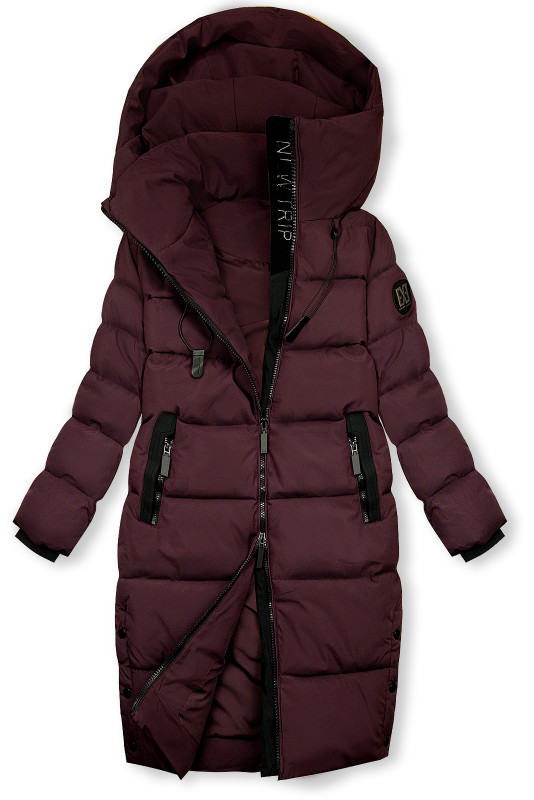 Damen-Winterjacke mit Kapuze FLURRY Pflaumenlila