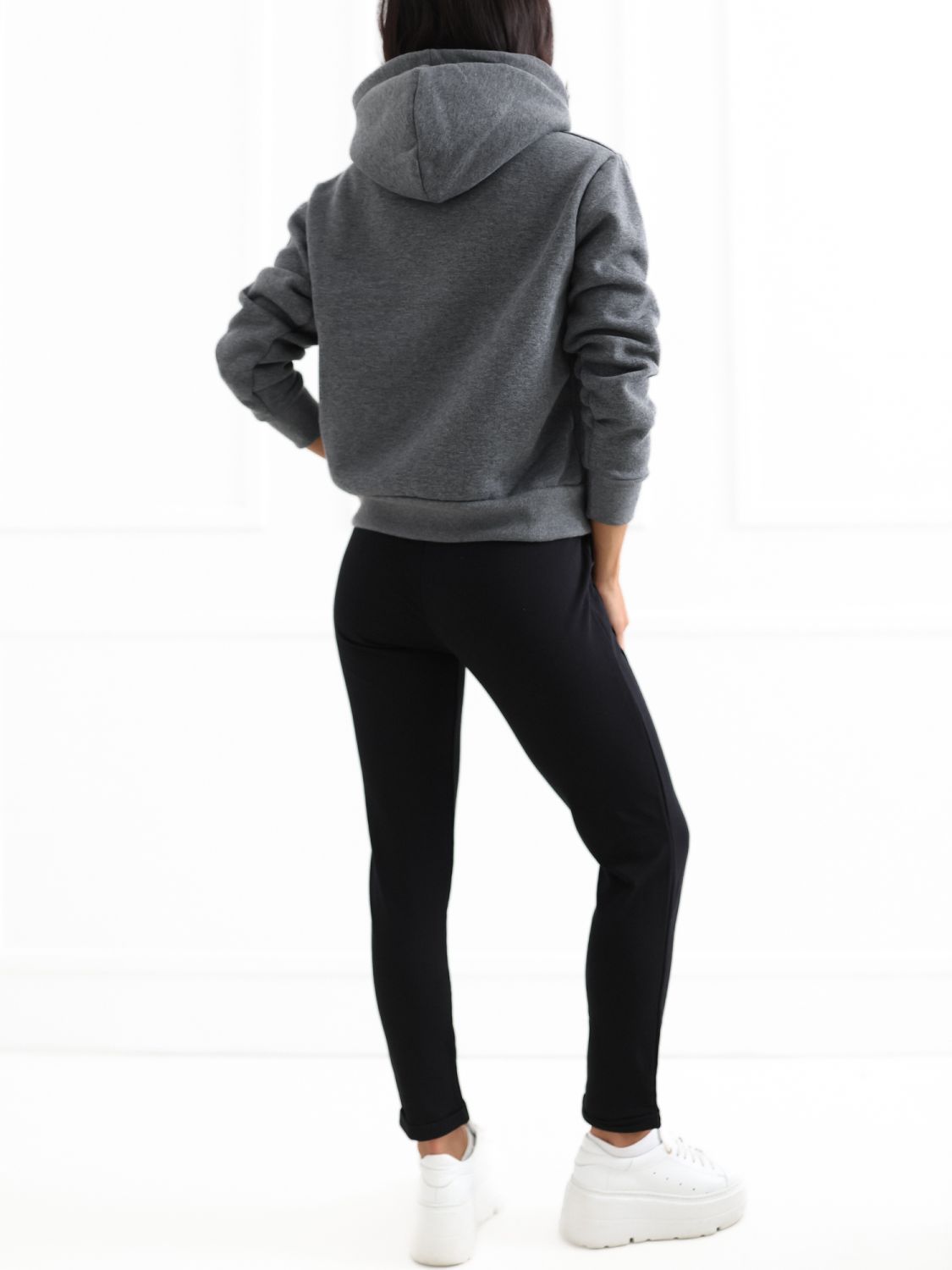 Dunkelgrauer Damen Hoodie RUE PARIS
